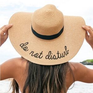 Do Not Disturb Floppy Beach Hat | Oversized Straw Sun Hat | Vacation Vibes